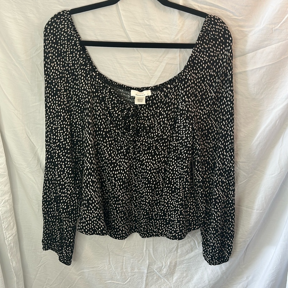 Black and Cream Patterned Blouse